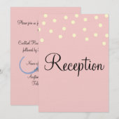 Roos Blue Monogram Receptie Kaart (Voorkant / Achterkant)