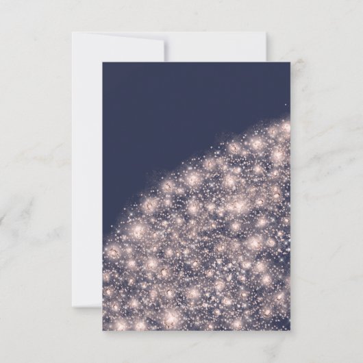 Roos Blue Navy Glitter Vrijgezellenfeest Birthday  Kaart (Achterkant)