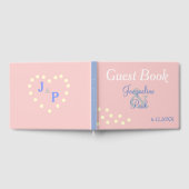 Roos Blue Polka Dots Heart Wedding Gastenboek (Volledig)