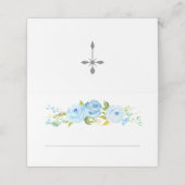 Roos Blue Religious Place Card Plaatskaartje (Buitenkant ongevouwen)