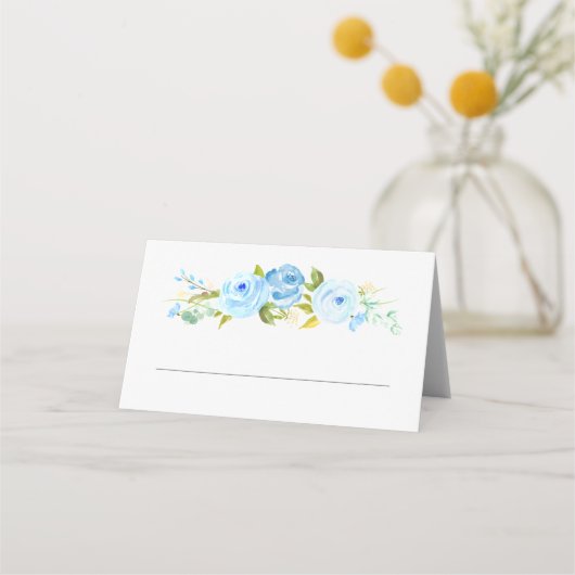 Roos Blue Religious Place Card Plaatskaartje (Voorkant)