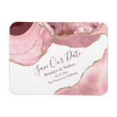 Roos Blush Agate Save the Date Magneet (Horizontaal)