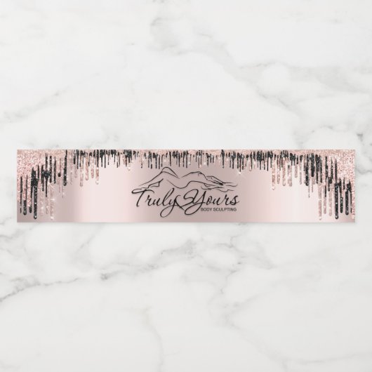 Roos Blush Black Drids body Sclupting Logo Waterfles Etiket (Enkel label)