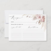 Roos Blush Bloemen Vrijgezellenfeest Recept Kaart (Voorkant)