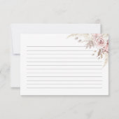 Roos Blush Bloemen Vrijgezellenfeest Recept Kaart (Achterkant)