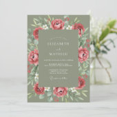 Roos Blush Botanische Romantische Bruiloft Kaart (Staand voorkant)