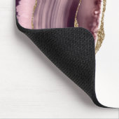 Roos Blush en goudglitterAgate Muismat (Hoek)