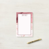 Roos Blush en goudglitterAgate Post-it® Notes (Op bureau)