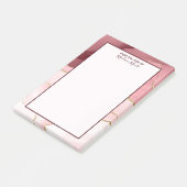 Roos Blush en goudglitterAgate Post-it® Notes (Schuin)