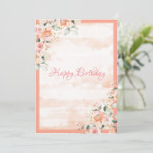 Roos Blush Floral Script Waterverf Vrouw (Staand voorkant)