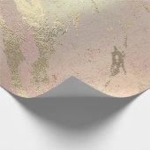 Roos Blush Foxier Skin Gold Marble Shiny VIP Cadeaupapier (Hoek)