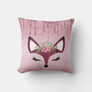Roos Blush glitter Paint Girly Fox Kussen
