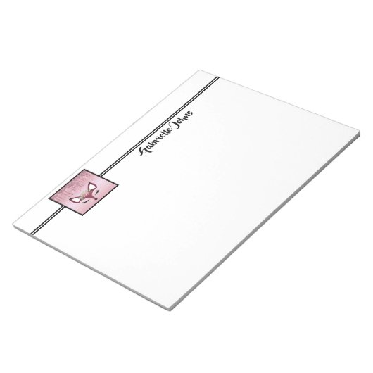 Roos Blush Glitter Paint Girly Fox Notitieblok (Schuin)