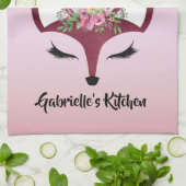 Roos Blush Glitter Paint Girly Fox Theedoek (Gevouwen)