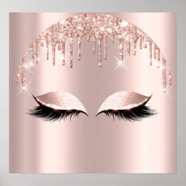 Roos Blush Glitter schrijft Eyelashes Makeup Beaut Poster