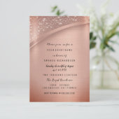 Roos Blush Glitter Spark Birthday Party Kaart (Staand voorkant)