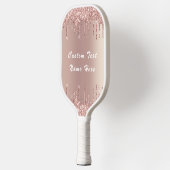 Roos Blush Glitter Text Name Pickleball Paddle (Links)