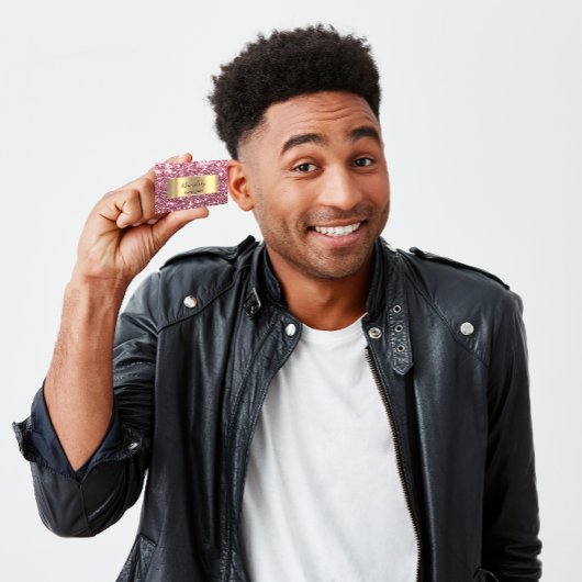 Roos Blush Gold Lijst Glitter QR Code Beauty Roze Visitekaartje