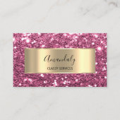 Roos Blush Gold Lijst Glitter QR Code Roze Berry Visitekaartje (Voorkant)