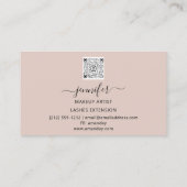 Roos Blush Gouden Make-up Artiest Logo Lashes QR C Visitekaartje (Achterkant)