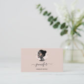 Roos Blush Gouden Make-up Artiest Logo Lashes QR C Visitekaartje (Staand voorkant)