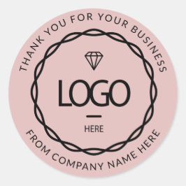 Roos Blush Logo Naam Web Dank u Ronde Sticker