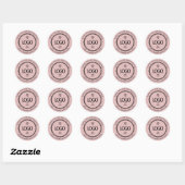 Roos Blush Logo Naam Web Dank u Ronde Sticker (Vel)