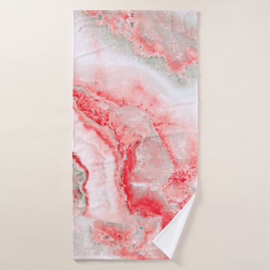 Roos Blush Luxury Gemstone Agate Marble Bad Handdoek (Badhanddoek)