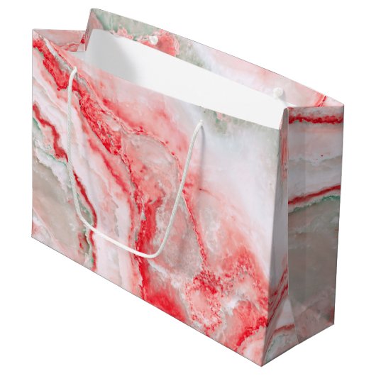 Roos Blush Luxury Gemstone Agate Marble Groot Cadeauzakje (Voorkant Gekanteld)