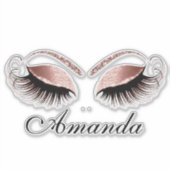 Roos Blush Makeup Artist Lashes Extension Name Sticker (Voorkant)
