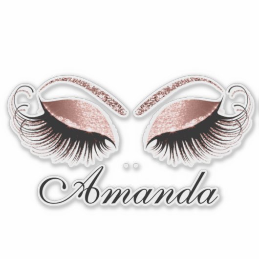 Roos Blush Makeup Artist Lashes Extension Name Sticker (Voorkant)
