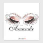Roos Blush Makeup Artist Lashes Extension Name Sticker (Vel)