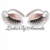 Roos Blush Makeup Artist Lashes Extension Name Sticker (Voorkant)