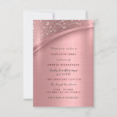Roos Blush metaalglitter Bridal Sweet 16th Kaart (Voorkant)