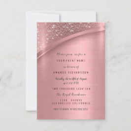 Roos Blush metaalglitter Bridal Sweet 16th Kaart
