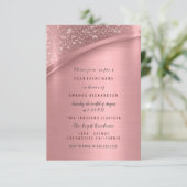 Roos Blush metaalglitter Bridal Sweet 16th Kaart (Staand voorkant)