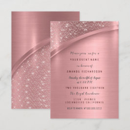 Roos Blush metaalglitter Bridal Sweet 16th Kaart