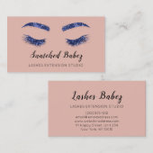 Roos Blush Microblading Makeup Eyelash Glitter Visitekaartje (Voorkant / Achterkant)