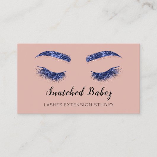 Roos Blush Microblading Makeup Eyelash Glitter Visitekaartje (Voorkant)