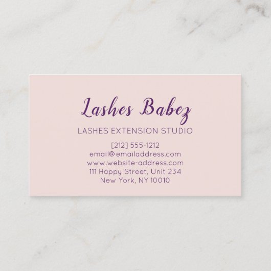 Roos Blush Microblading Makeup Eyelash Paars Visitekaartje (Achterkant)