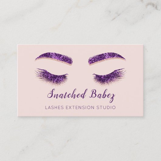 Roos Blush Microblading Makeup Eyelash Paars Visitekaartje (Voorkant)