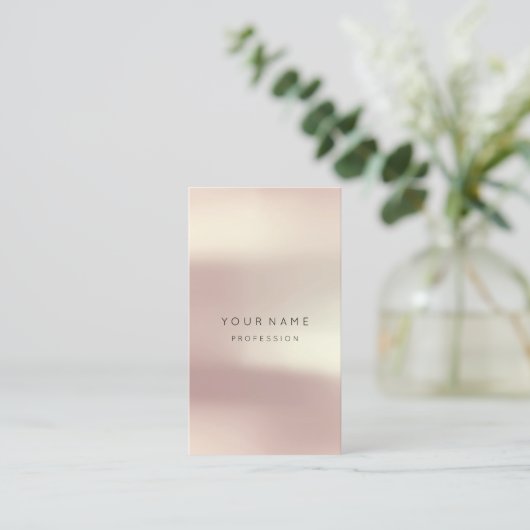 Roos Blush Parly Abstract Minimale Silk Vertical2 Visitekaartje (Staand voorkant)