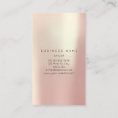 Roos Blush Parly Abstract Minimale Zijde Verticaal Visitekaartje (Achterkant)