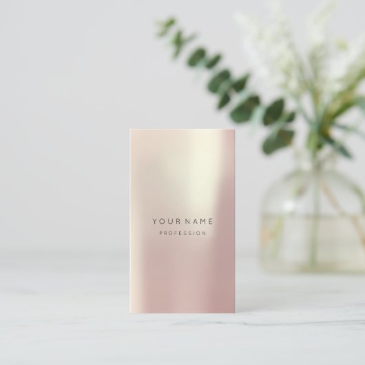 Roos Blush Parly Abstract Minimale Zijde Verticaal Visitekaartje (Staand voorkant)