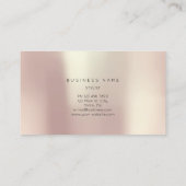 Roos Blush Pearly Abstract Minimal Silk Metallic Visitekaartje (Achterkant)
