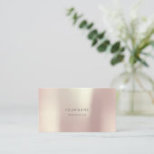 Roos Blush Pearly Abstract Minimal Silk Metallic Visitekaartje (Staand voorkant)