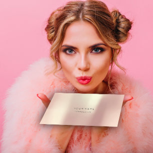 Roos Blush Pearly Abstract Minimal Silk Metallic Visitekaartje