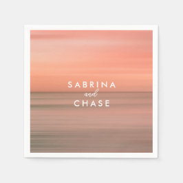 Roos Blush Personalized Wedding Napkins Servet