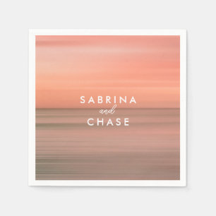 Roos Blush Personalized Wedding Napkins Servet