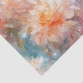 Roos Blush Perzik Oranje Bloemig Tissuepapier (Detail)